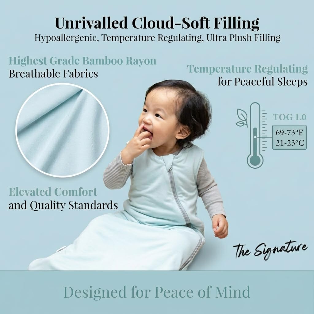 The Signature Bamboo Baby Sleep Sack | Wearable Blanket, TOG 1.0 OEKO-TEX Certified