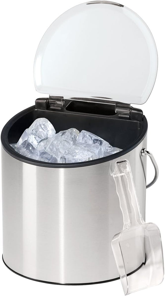 Wine & Ice Bucket- Ice Bucket with Lid & Ice Scoop, Wine Chiller Bucket, Tabletop Wine Chiller Holds 2 Bottles, Bar