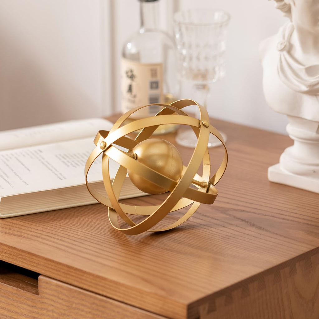 Metal Table Top Decor, 3D Metal Geometric Sculpture, Gold Abstract Sculpture Decor, Table Decorations, Decorative