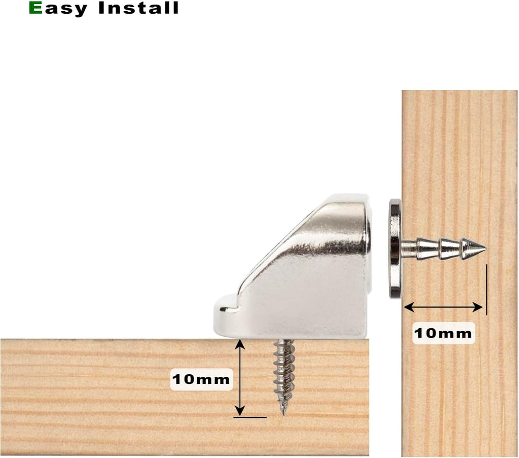 4 Set Magnetic Cabinet Door Catches Hardware Fittings with Neodymium Magnets for Furniture Door Stoppers, Closer