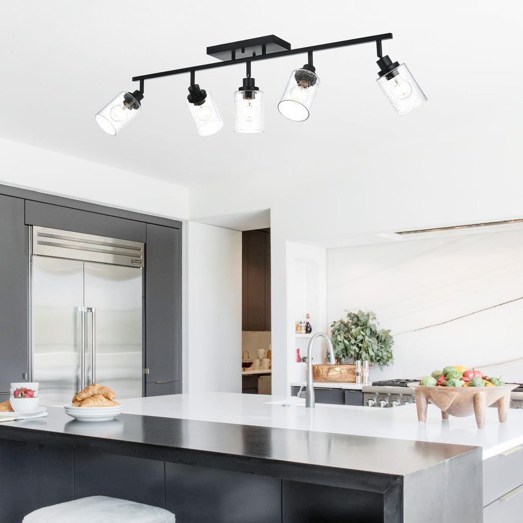 Black Track Lighting Kit Ceiling Mount Kitchen Track Lighting Fixtures, Bathroom Ceiling Tracking Vanity