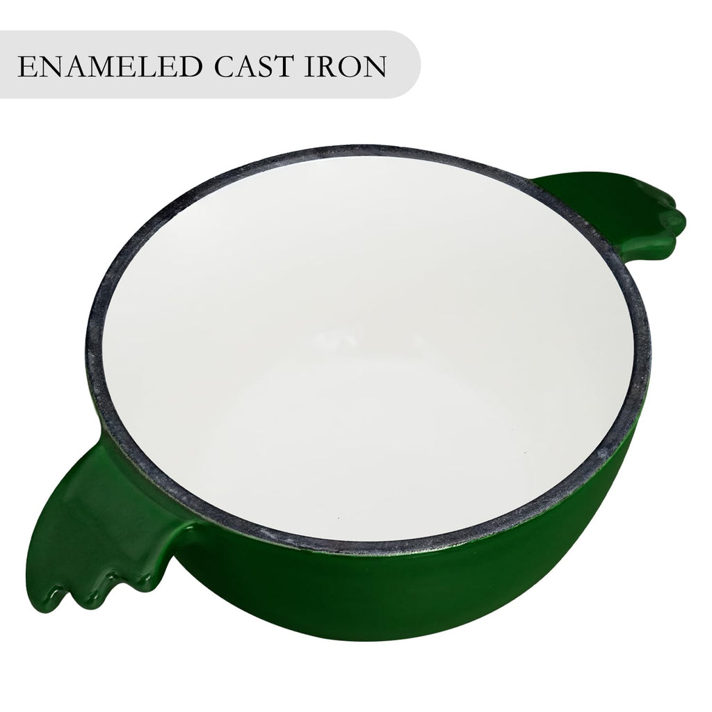 16 OZ Mini Dutch Oven, 0.5 Qt Enameled Cast Iron Cocotte with Lid