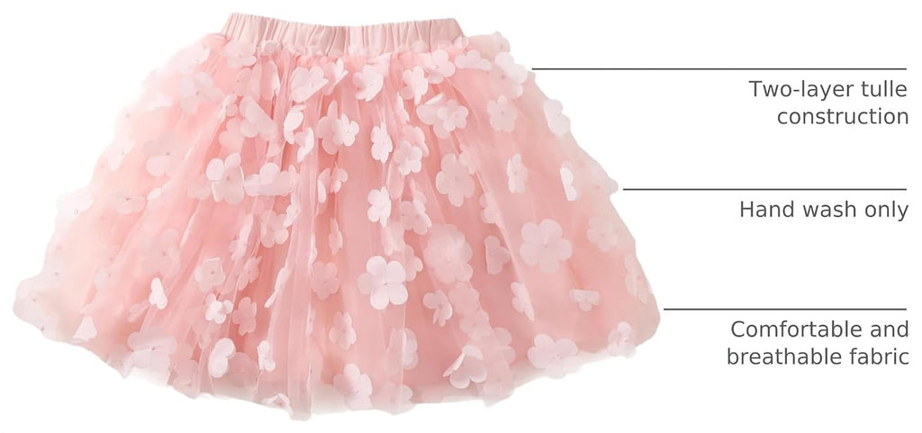 Baby Girl Tutu Skirt Flower Tulle Skirt Toddler Dance Birthday Party