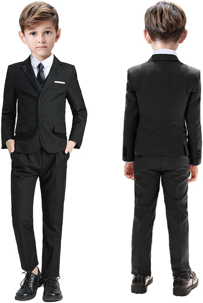 Suit for Boy Formal Slim Fit Tuxedo 5 Pieces Kids Toddler Wedding Outfit Blazer Pants Vest Set Boys Suits