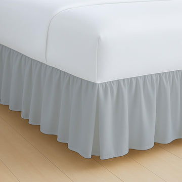 Ruffled Bed Skirt California King, 8 Inch Drop Dust Ruffle with Split Corners, 100% Microfiber Bedskirt with