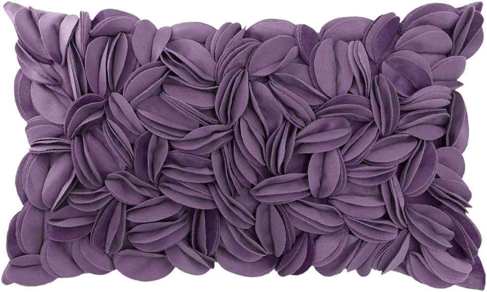Hand Crafted Stereo Flower Throw Pillow Cover Rectangular Cushion Cover Soft Pillow Case