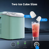 Countertop Ice Maker with Scoop, Basket and Handle, Portable Ice Machine 9 Ice Cubes Ready in 6 Mins, 26.5lbs