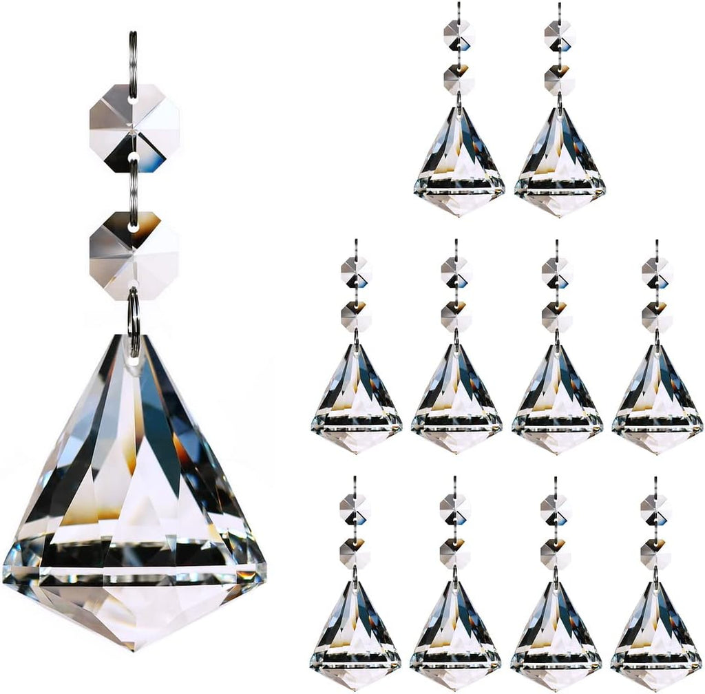 10pcs Crystal Ball Prisms Chandelier Parts 40mm Pendant Clear - Hanging Glass Crystals Suncatcher for Window