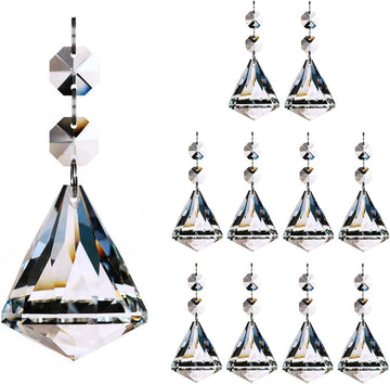 10pcs Crystal Ball Prisms Chandelier Parts 40mm Pendant Clear - Hanging Glass Crystals Suncatcher for Window