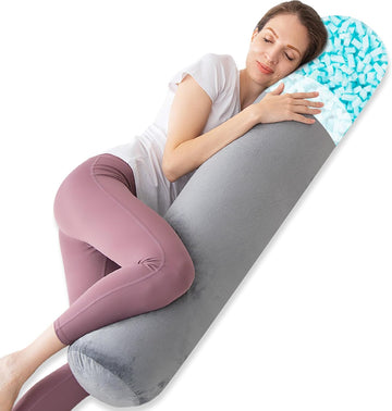 Body Pillow, Memory Foam Round Body Pillows for Adults, Firm Long Bolster Pillow for Bed, Cylinder Tube Roll Pillow