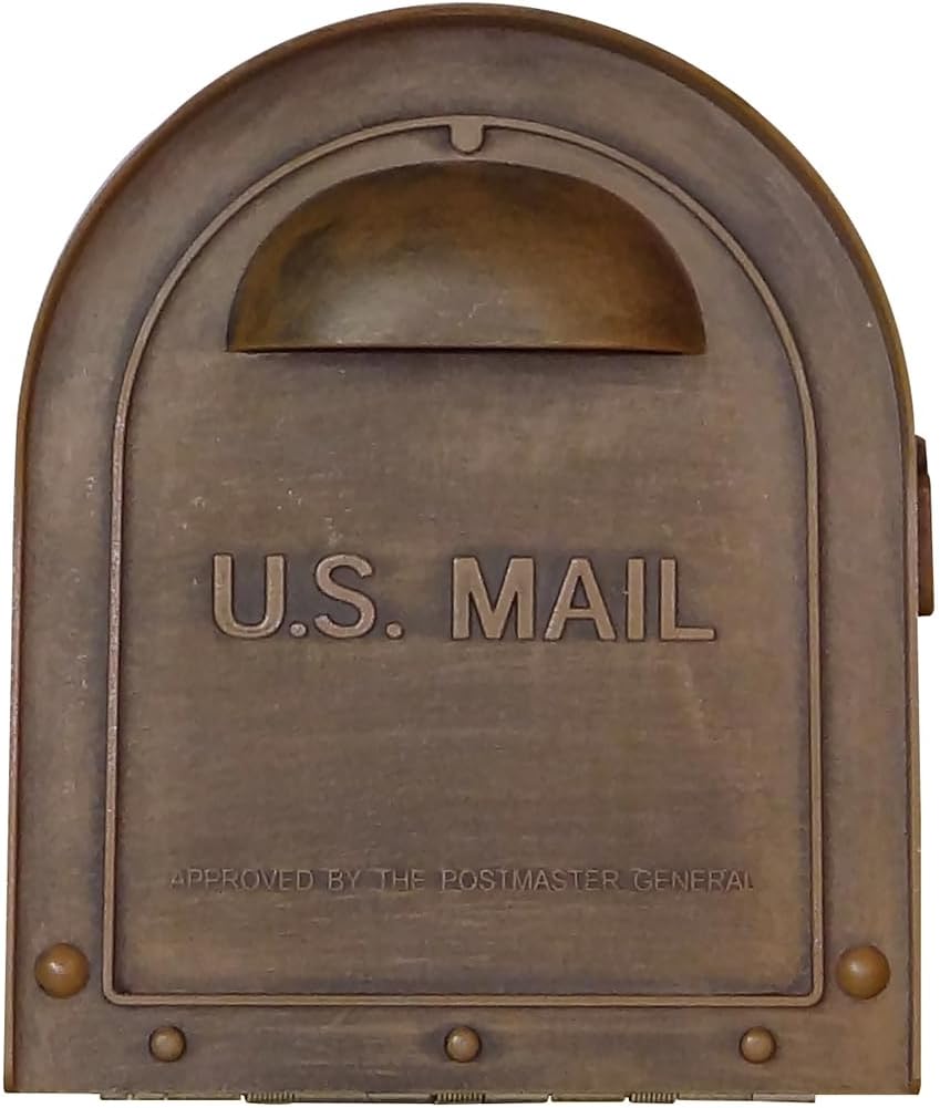 Classic Curbside Mailbox - Copper Aluminum Mailbox for Post Mount