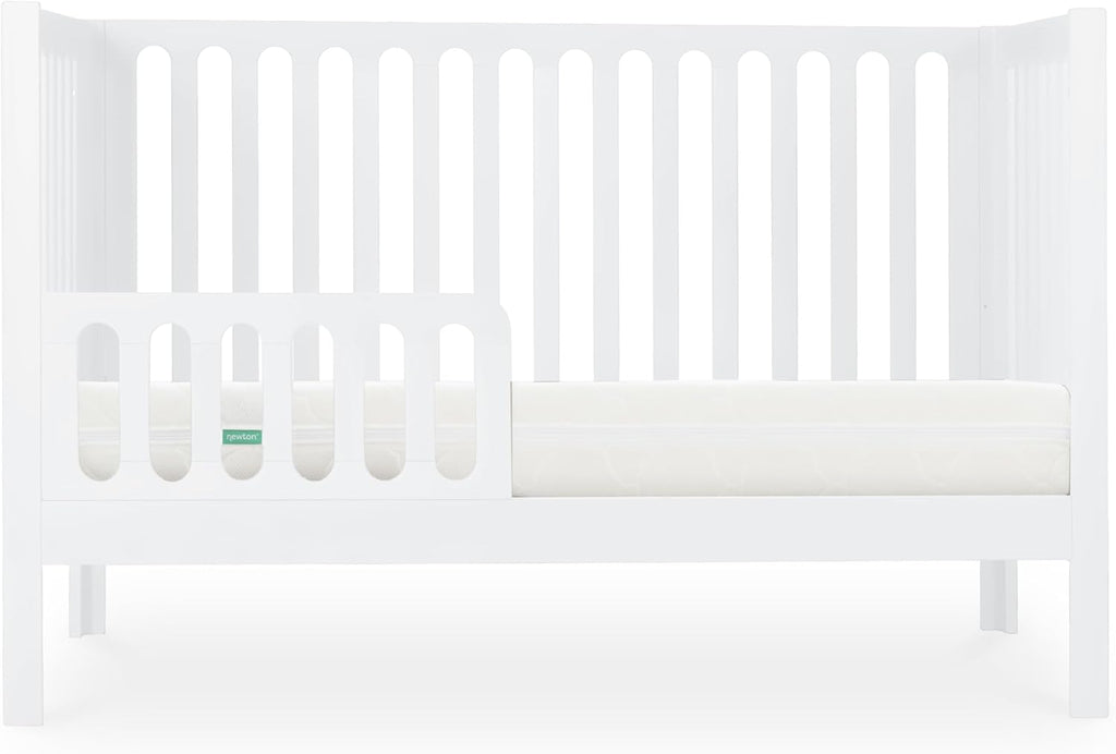 Galileo Standard Crib, Solid Beech Wood in White Color, 3-in-1 Convertible Crib with Toddler Bed Conversion Kit