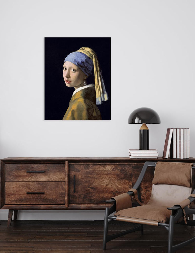 Vermeer Wall Art Canvas, Girl with a Pearl Earring, Size 20x16 in