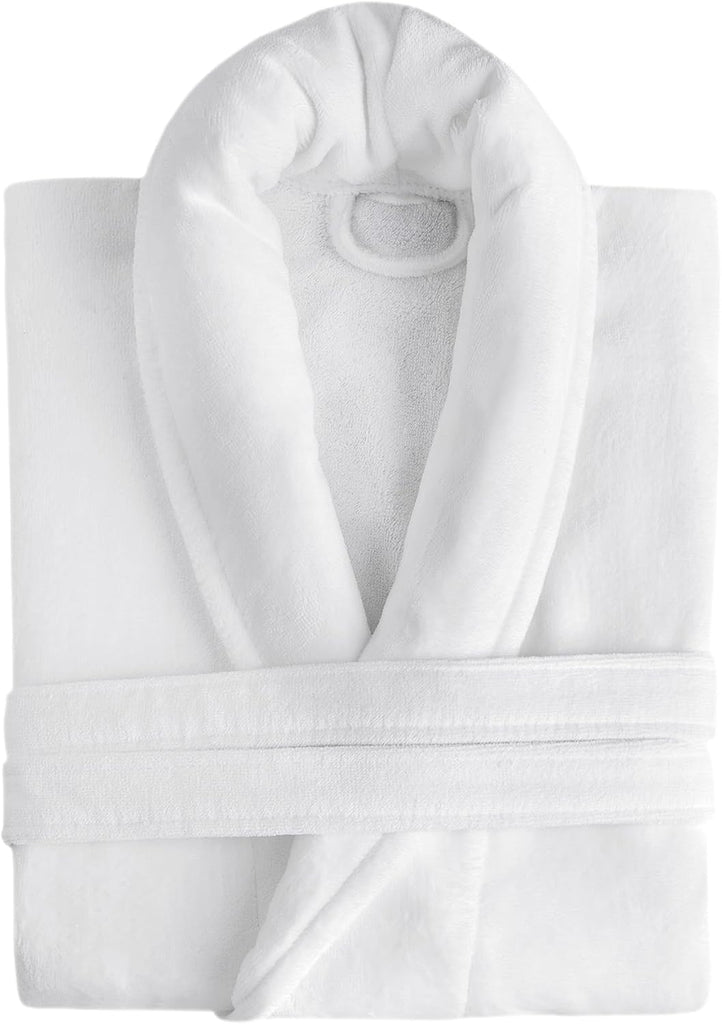 Unisex Luxury Plush Velour Premium Cotton Bathrobe - Ultra Soft And Absorbent Long Robe