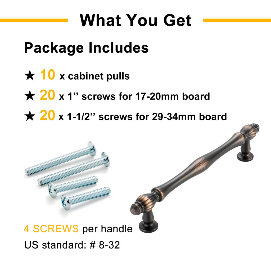 5 Inch Oil Rubbed Bronze Cabinet Pulls Drawer Handles 10 Pack 2510