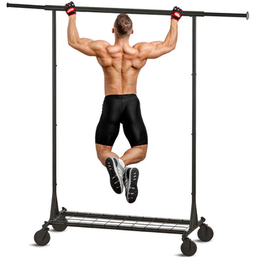 Heavy Duty Rolling Garment Rack with Wheels, 550LBS Clothing Rack Black