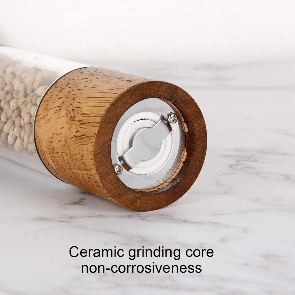 Premium Acrylic Salt and Pepper Grinder Set -8 Inches - Set of 2