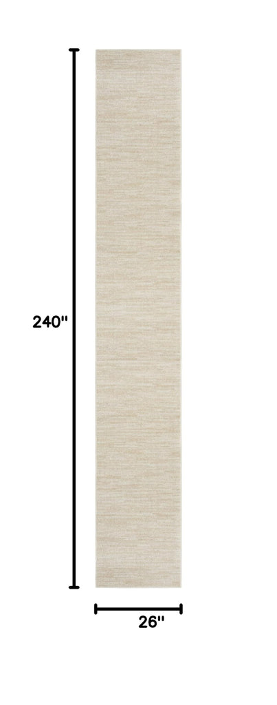 Essentials Ivory Beige 2'2" x 20' Area Rug - Easy Clean, Non Shedding, Bed Room, Living Room, Dining Room