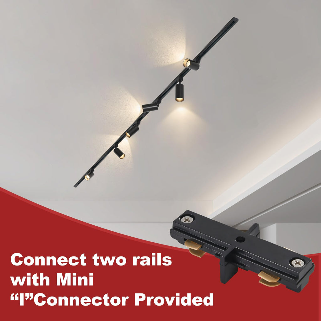 Plug in Track Lighting with Power Cord, 6-Light GU10 Track Lighting Kit with 6.6FT H Type Track Lighting Rails