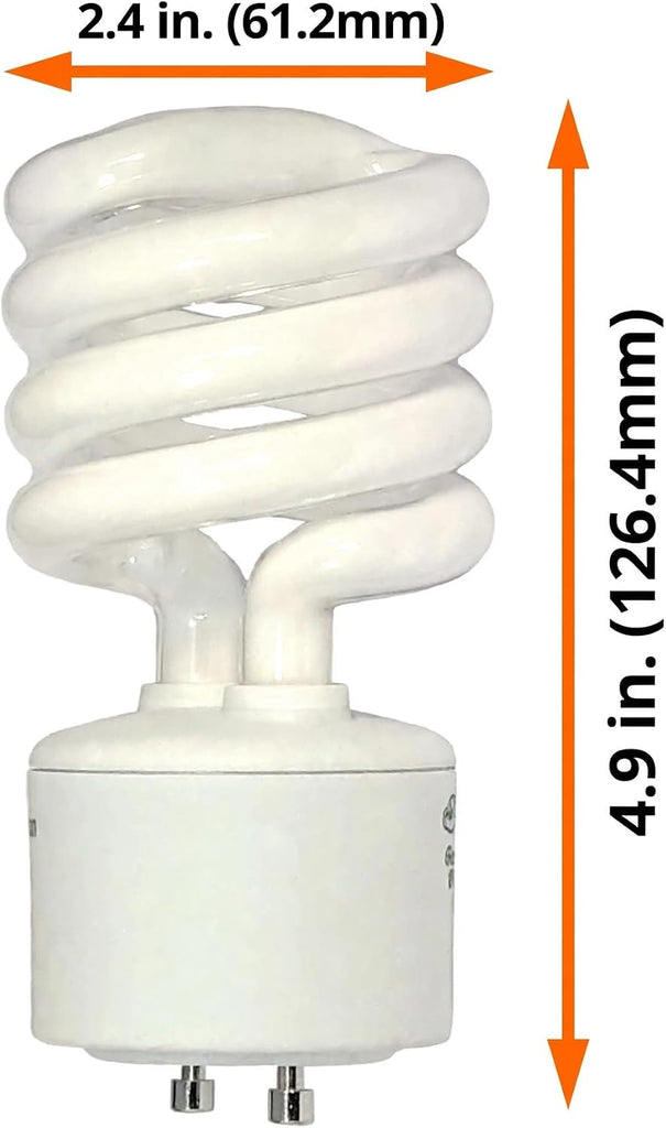 Mini Spiral Compact Fluorescent Light Bulb 23W GU24 2700K 4 Pack