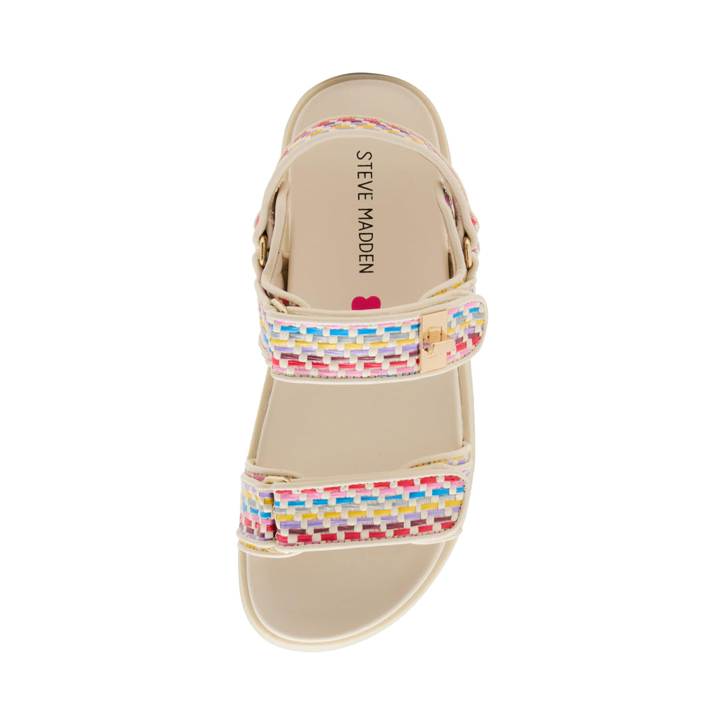 Madden Girl's Mona Flat Sandal, Stripe Multi, 5