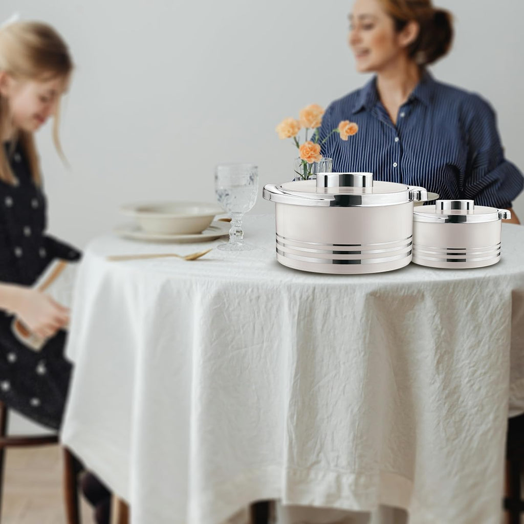 Insulated Casserole Dish with Lid 3 pc Set 3.7/2.6/1.5 qt. Hot Pot Food Warmer/Cooler -Thermal Soup/Salad Serving