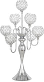 Silver Candle Holders for Table Centerpiece 7 Arms Tall Crystal Candelabra Home Wedding Decor Christmas Decorations