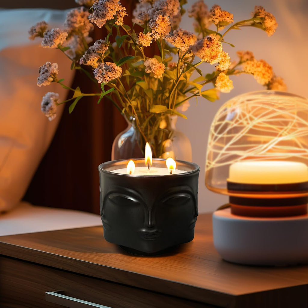 Strong Eucalyptus & Rosemary 3 Wick Black Large Candle, 20oz, Ceramic, Outdoor Scented Candles, 100% Soy Scented - Set of 20