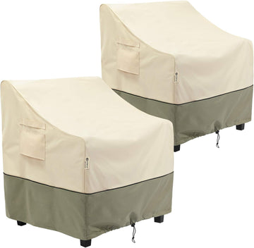 Patio Furniture Chair Covers Waterproof, 32"W x 37"D x 36"H 2 Pack | 600D Oxford, Heavy Duty, Fade & Tear Resistant