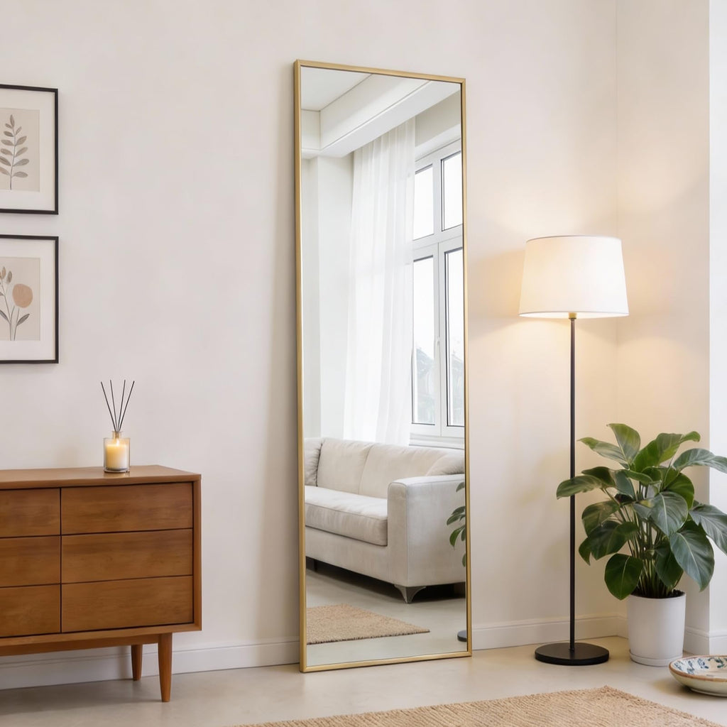47"x14" Full Length Door Mirror, Full Body Door Mirror, Gold