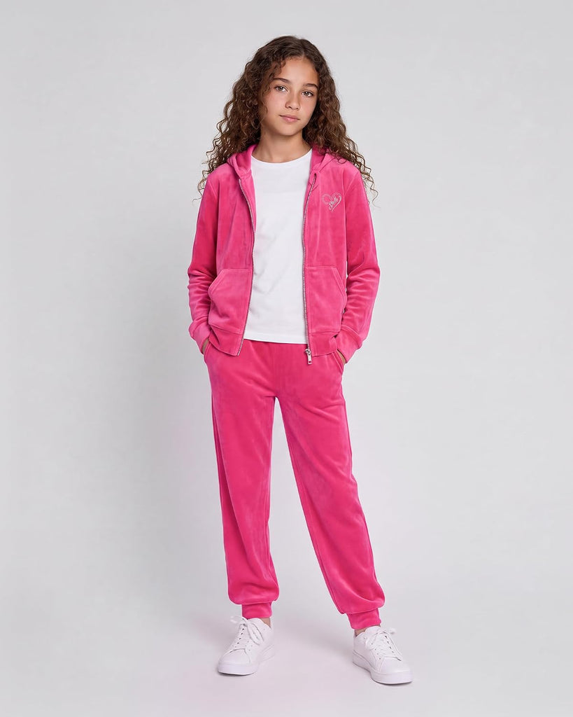 Girls Velour Tracksuits Zip Up Hoodies Joggers with Pockets