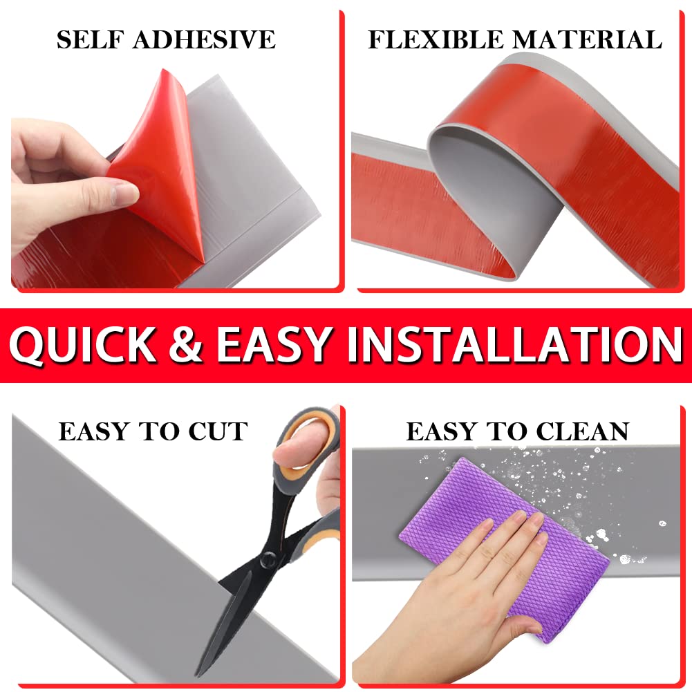 Vinyl Wall Base Rubber Baseboard Molding Trim Self Adhesive 3" Wide