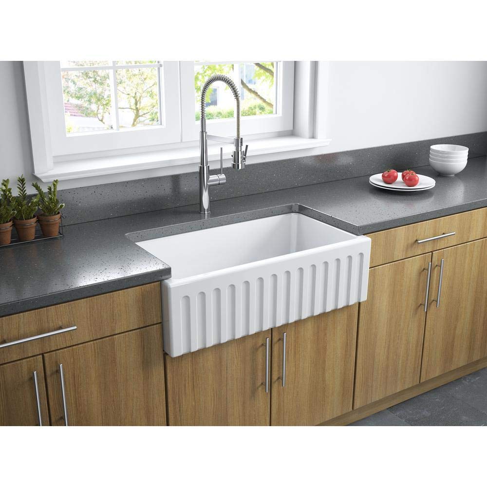 33" Reversible Fireclay Farmhouse Sink