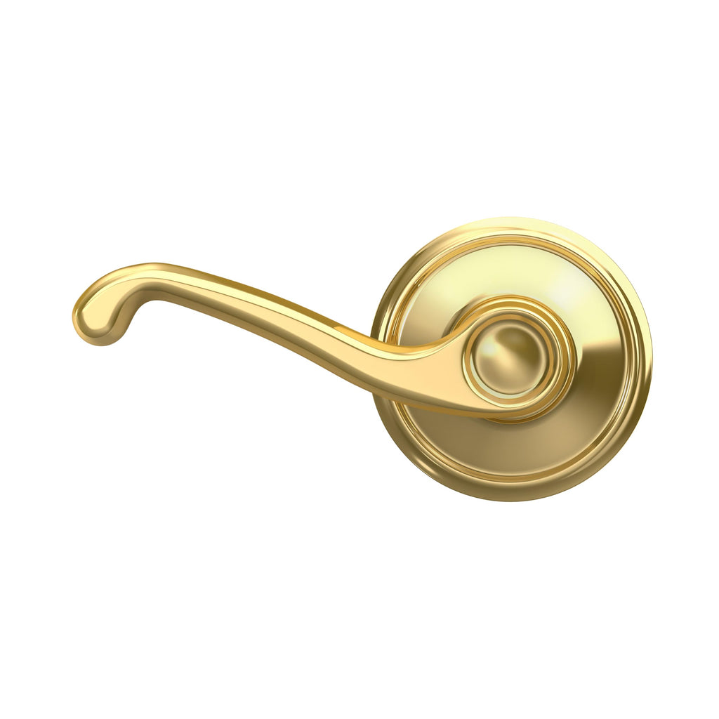 Flair Hall/Closet Passage Door Handle, Reversible, Bright Brass