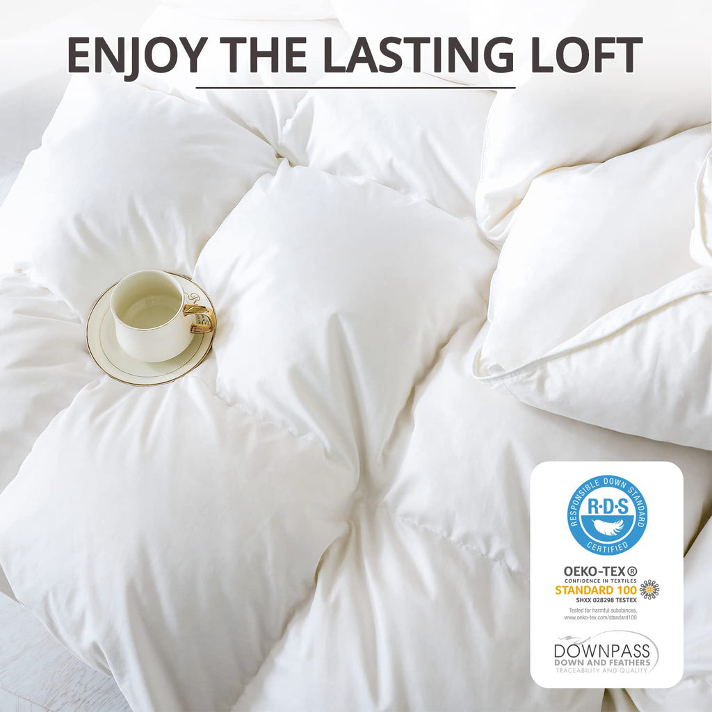 King Size Down Comforter, All Season Duvet Insert, White