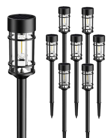Solar Pathway Lights Outdoor 8 Pack Waterproof Solar Lights for Garden