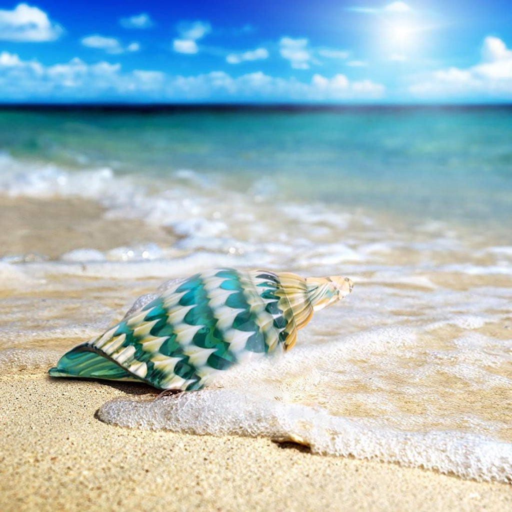 Qf Hand Blown Seashell, Beautiful Home Decor, Glass Art, Glass Conch