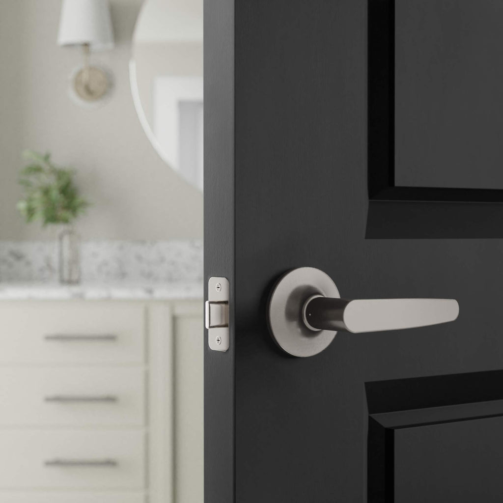 Easy Installation Straight Door Lever, Passage, Satin Nickel, 1-Pack