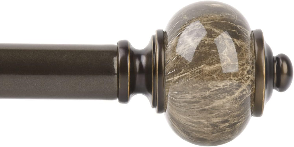 1 Inch Curtain Rods for Windows 72 to 144 Inches (6-12ft) Bronze Heavy Duty Curtain Rod, Adjustable Long Drapery Rods