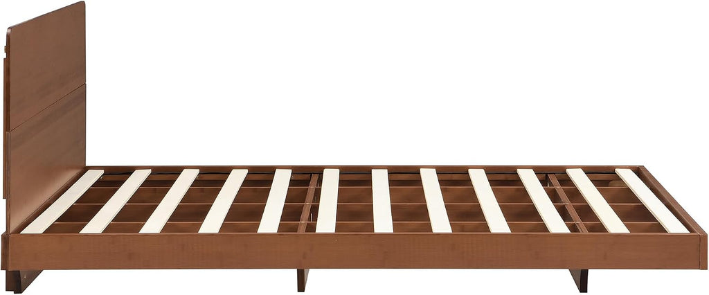 Bamboo Japanese Joinery Floating Bed Frame with Headboard