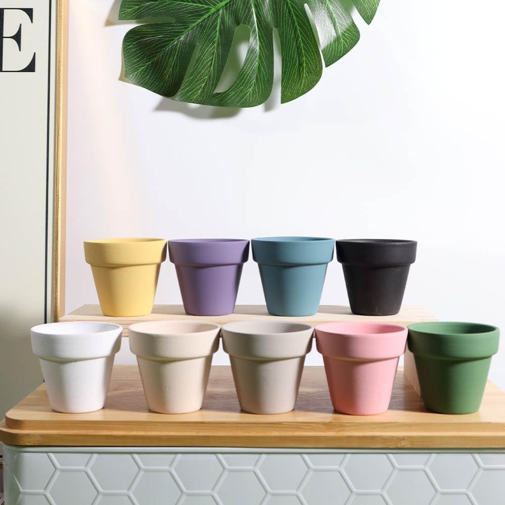 48 Pcs 2" Tiny Terracotta Pots with Drainage, White Clay Pot