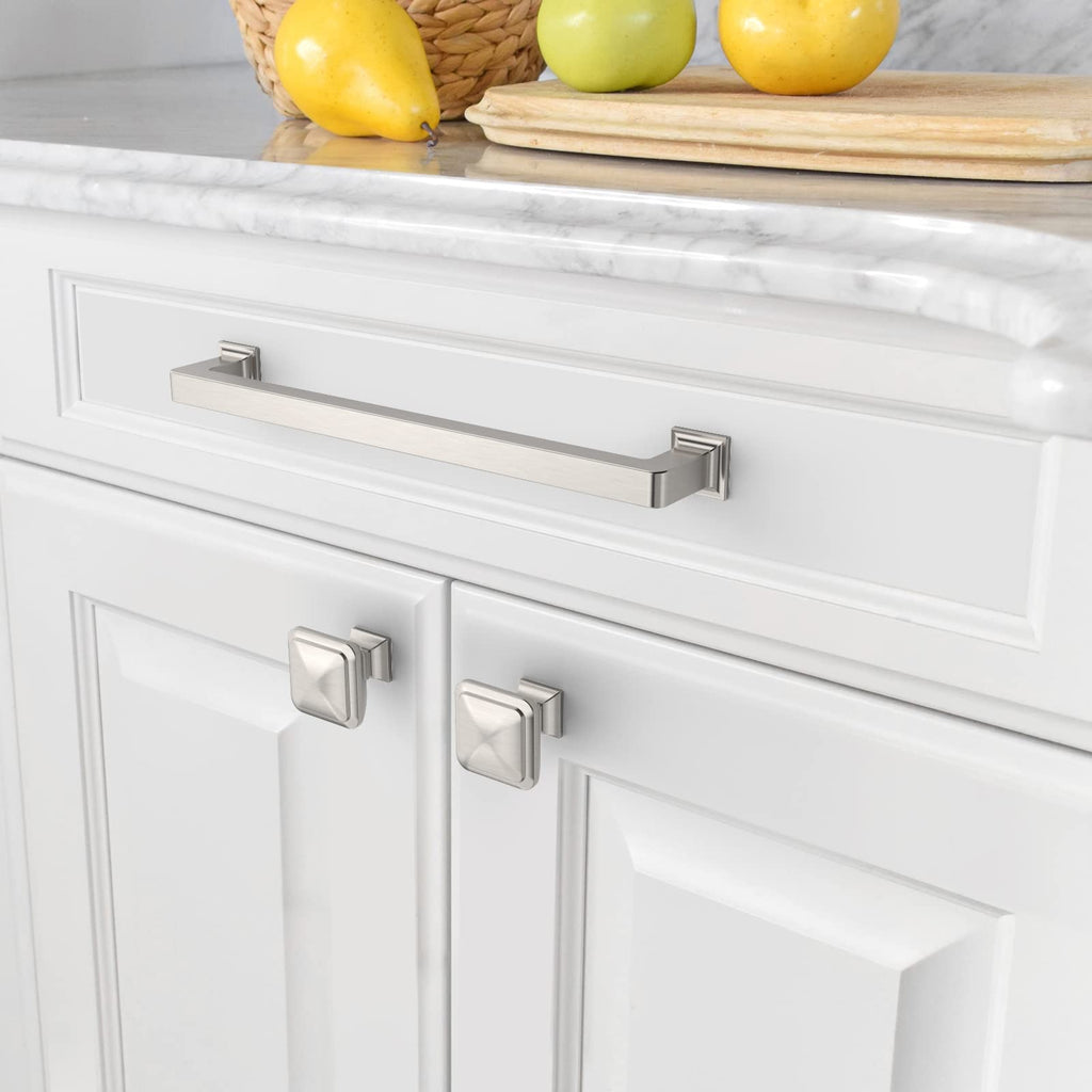 10 Pack Brushed Satin Nickel Cabinet Pulls 8.8 Inch(224MM) Hole Centers Kitchen Cabinet Handles Cabinet Hardware