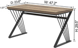 Computer Desk, Modern Home Office Desk, Industrial Wood and Metal Study Writing Work PC Table Living Room, Rustic Oak