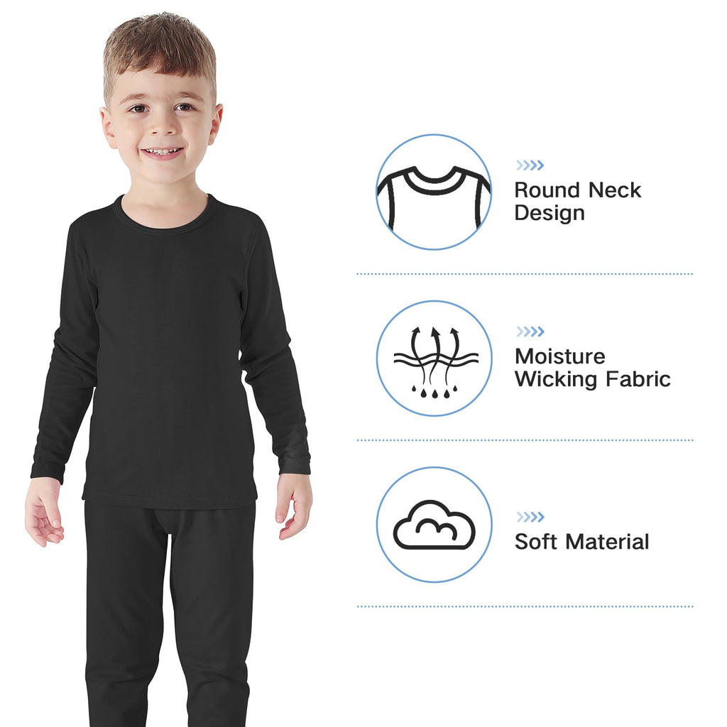 Thermal Underwear Base Layer Set Boys Toddlers Heavyweight White 100