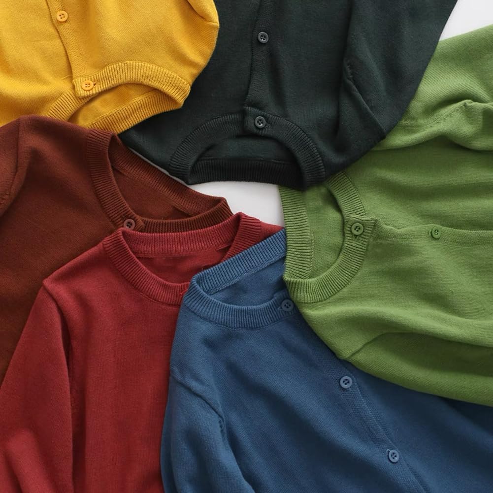 Cardigan Sweater School Uniforms Toddler Long Sleeve Button Knit Solid Sweaters Tops
