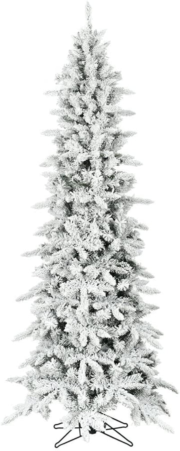 7.5-Ft Slim Mountain Pine Snow Flocked Christmas Tree