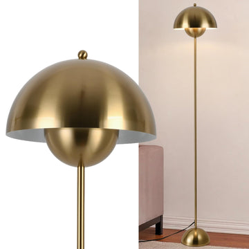 Mid-Century Modern Floor Lamp, ETL Listed, Brass Gold