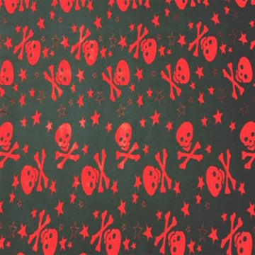 Textiles 4 Yards Bolt Skulls & Crossbones Red Print Fleece Fabric