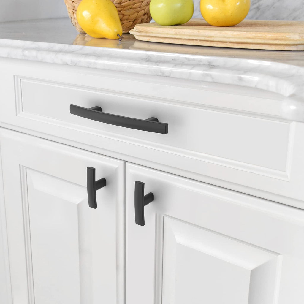 15 Pack Matte Black 3 Inch(76mm) Hole Centers Kitchen Cabinet Pulls Cabinet Hardware Kitchen Handles for Cabinets