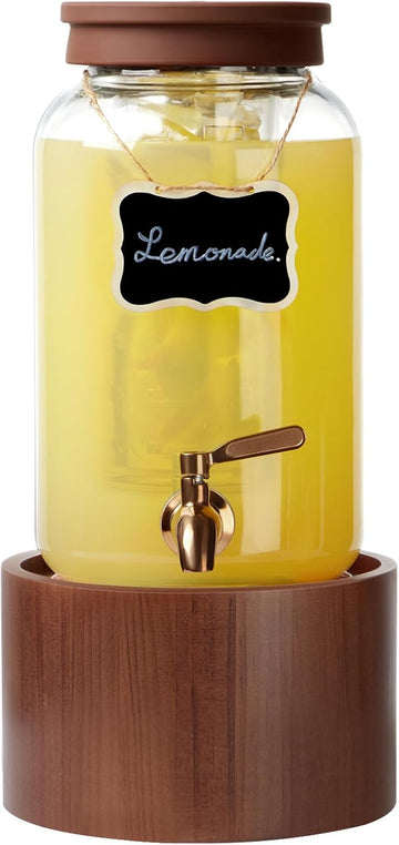 1 Gallon Glass Drink Dispenser for Parties Beverage Dispenser